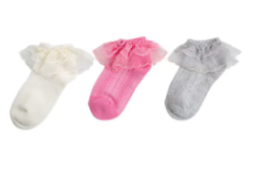 What types of clothing are best worn with Girls lace ankle socks?