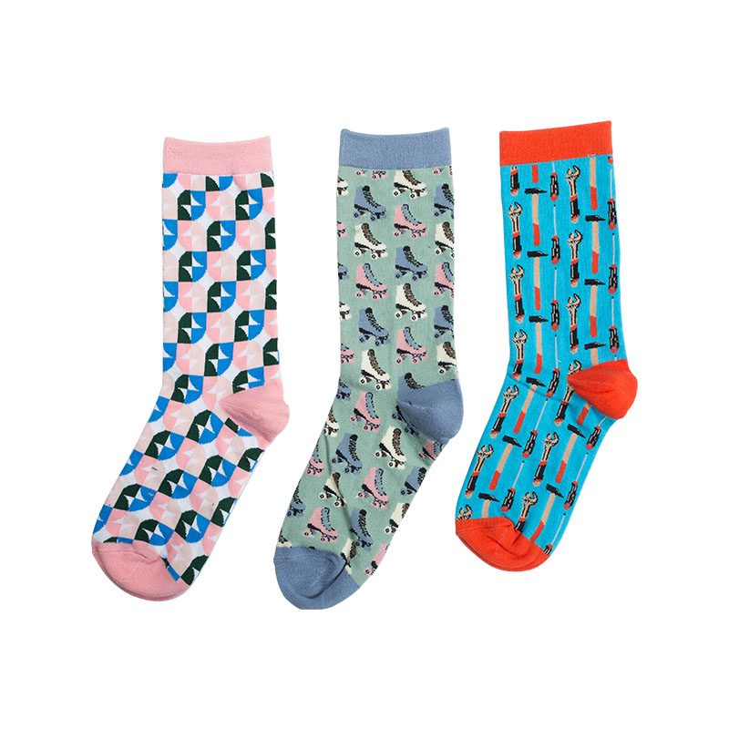 Women Multi Printed Crew Socks